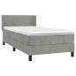 Preview: Boxspringbett mit Matratze Hellgrau 90x200 cm Samt