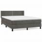 Preview: Boxspringbett mit Matratze Dunkelgrau 140x190 cm Samt