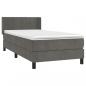 Preview: Boxspringbett mit Matratze Dunkelgrau 100x200 cm Samt