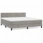 Preview: Boxspringbett mit Matratze Hellgrau 180x200 cm Samt