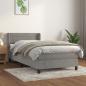 Preview: ARDEBO.de - Boxspringbett mit Matratze Hellgrau 90x200 cm Samt