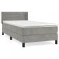 Preview: Boxspringbett mit Matratze Hellgrau 90x200 cm Samt