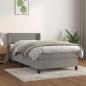 Preview: ARDEBO.de - Boxspringbett mit Matratze Hellgrau 100x200 cm Samt