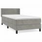 Preview: Boxspringbett mit Matratze Hellgrau 100x200 cm Samt