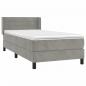 Preview: Boxspringbett mit Matratze Hellgrau 100x200 cm Samt