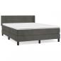 Preview: Boxspringbett mit Matratze Dunkelgrau 140x190 cm Samt