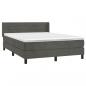 Preview: Boxspringbett mit Matratze Dunkelgrau 140x190 cm Samt