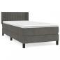 Preview: Boxspringbett mit Matratze Dunkelgrau 100x200 cm Samt