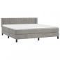 Preview: Boxspringbett mit Matratze Hellgrau 180x200 cm Samt