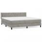 Preview: Boxspringbett mit Matratze Hellgrau 160x200 cm Samt