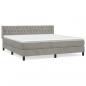 Preview: Boxspringbett mit Matratze Hellgrau 180x200 cm Samt