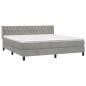 Preview: Boxspringbett mit Matratze Hellgrau 180x200 cm Samt