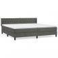 Preview: Boxspringbett mit Matratze Dunkelgrau 200x200 cm Samt