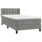 Preview: Boxspringbett mit Matratze Hellgrau 90x200 cm Samt