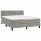 Preview: Boxspringbett mit Matratze Hellgrau 140x200 cm Samt