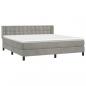 Preview: Boxspringbett mit Matratze Hellgrau 160x200 cm Samt