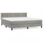 Preview: Boxspringbett mit Matratze Hellgrau 180x200 cm Samt