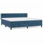 Preview: Boxspringbett mit Matratze Dunkelblau 200x200 cm Samt