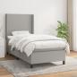 Preview: ARDEBO.de - Boxspringbett mit Matratze Hellgrau 80x200 cm Stoff