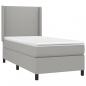 Preview: Boxspringbett mit Matratze Hellgrau 80x200 cm Stoff