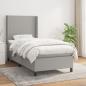 Preview: ARDEBO.de - Boxspringbett mit Matratze Hellgrau 90x190 cm Stoff