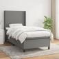 Preview: ARDEBO.de - Boxspringbett mit Matratze Dunkelgrau 90x190 cm Stoff