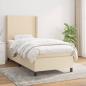 Preview: Boxspringbett mit Matratze Creme 90x200 cm Stoff