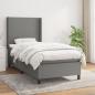 Preview: ARDEBO.de - Boxspringbett mit Matratze Dunkelgrau 100x200 cm Stoff