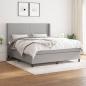 Preview: ARDEBO.de - Boxspringbett mit Matratze Hellgrau 180x200 cm Stoff