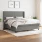 Preview: ARDEBO.de - Boxspringbett mit Matratze Dunkelgrau 180x200 cm Stoff