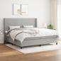 Preview: ARDEBO.de - Boxspringbett mit Matratze Hellgrau 200x200 cm Stoff