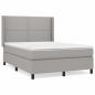 Preview: Boxspringbett mit Matratze Hellgrau 140x190 cm Stoff