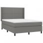 Preview: Boxspringbett mit Matratze Dunkelgrau 140x190 cm Stoff