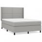 Preview: Boxspringbett mit Matratze Hellgrau 140x200 cm Stoff