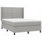 Preview: Boxspringbett mit Matratze Hellgrau 140x200 cm Stoff