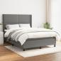 Preview: ARDEBO.de - Boxspringbett mit Matratze Dunkelgrau 140x200 cm Stoff