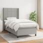 Preview: ARDEBO.de - Boxspringbett mit Matratze Hellgrau 90x200 cm Stoff