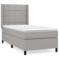 Preview: Boxspringbett mit Matratze Hellgrau 90x200 cm Stoff