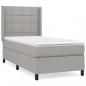 Preview: Boxspringbett mit Matratze Hellgrau 100x200 cm Stoff