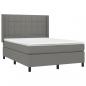 Preview: Boxspringbett mit Matratze Dunkelgrau 140x190 cm Stoff