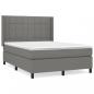 Preview: Boxspringbett mit Matratze Dunkelgrau 140x200 cm Stoff