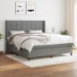 Preview: ARDEBO.de - Boxspringbett mit Matratze Dunkelgrau 160x200 cm Stoff