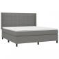 Preview: Boxspringbett mit Matratze Dunkelgrau 160x200 cm Stoff