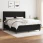 Preview: ARDEBO.de - Boxspringbett mit Matratze Schwarz 180x200 cm Stoff