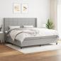 Preview: ARDEBO.de - Boxspringbett mit Matratze Hellgrau 200x200 cm Stoff