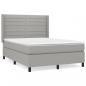 Preview: Boxspringbett mit Matratze Hellgrau 140x190 cm Stoff