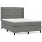 Preview: Boxspringbett mit Matratze Dunkelgrau 140x190 cm Stoff