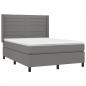 Preview: Boxspringbett mit Matratze Dunkelgrau 140x200 cm Stoff