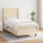 Preview: ARDEBO.de - Boxspringbett mit Matratze Creme 90x200 cm Stoff