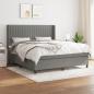 Preview: ARDEBO.de - Boxspringbett mit Matratze Dunkelgrau 180x200 cm Stoff